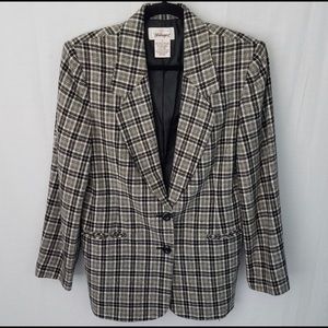 Worthington Wool Blend Plaid Blazer
